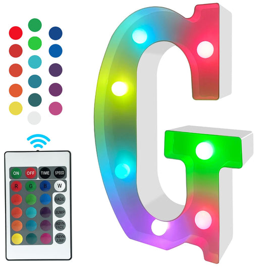 Rynx | Glintee Marquee Light Up Letter Light, Colorful With Remote Control 16 Color Change LED Letter Light Sign For Party/Wedding/Ho