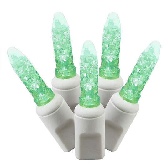 Rynx | Vickerman 70 Lights Light Green M5 Led Icicle Light Set On White Wire