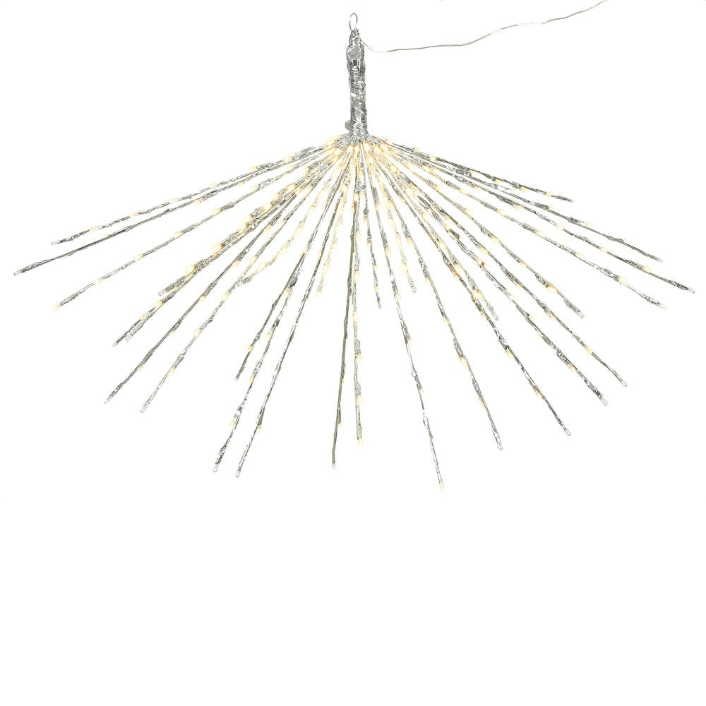 Rynx | Vickerman 240Lt Warm White 36" Silver Blinking Starburst, 30 Blinking Bulbs, Uses Ul 24Volt Outdoor Adapter With 10' Cord