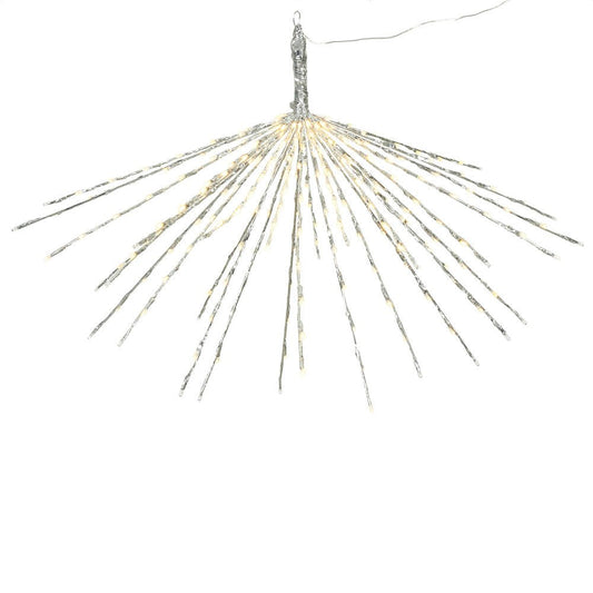 Rynx | Vickerman 240Lt Warm White 36" Silver Blinking Starburst, 30 Blinking Bulbs, Uses Ul 24Volt Outdoor Adapter With 10' Cord