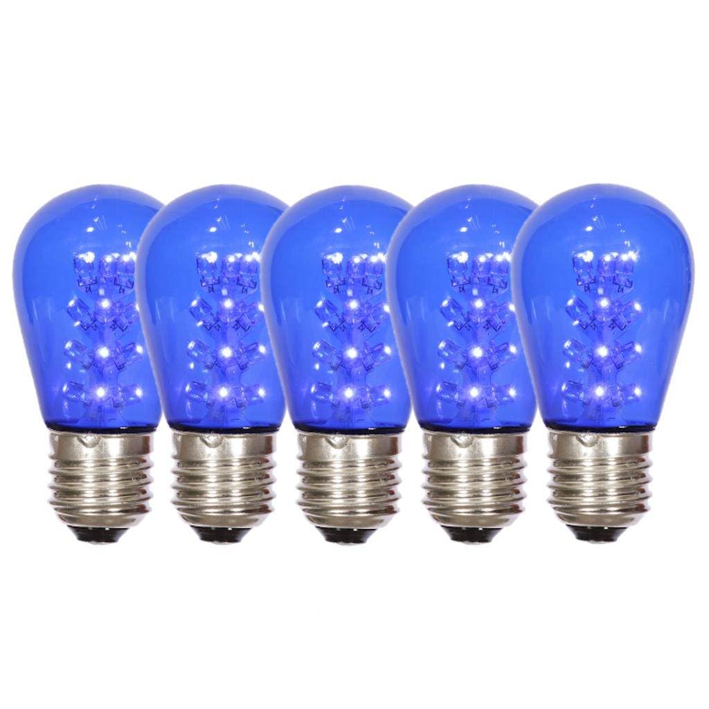 Rynx | Vickerman 687185-1 Watt 130 Volt S14 Medium Screw Blue Transparent Led (5 Pack) Christmas Ornaments (Xs14P02-5)
