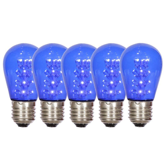 Rynx | Vickerman 687185-1 Watt 130 Volt S14 Medium Screw Blue Transparent Led (5 Pack) Christmas Ornaments (Xs14P02-5)