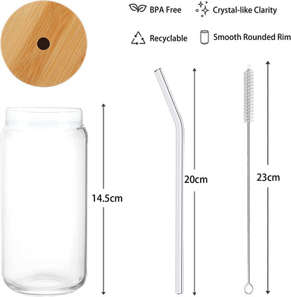 Rynx | Elegant Can-Shape Glass Tumbler Set - 4 Premium Cups for Luxurious Drinking Experiences