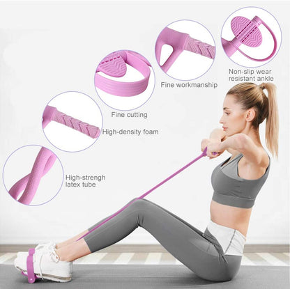Rynx | MEYUEWAL Pedal Resistance Band with Grip Ring, Upgraded Natural & Eco-friendly Elastic Pull Band Fitness Sit-up Training at Home, for Abdomen, Waist, Arm, Yoga Stretching Slimming Workout