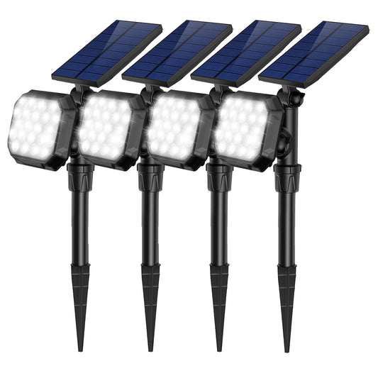 Rynx | Roshwey 22 LED Solar Spot Light - 700 Lumens Waterproof Landscape Lighting, Cool White, 4 Pack