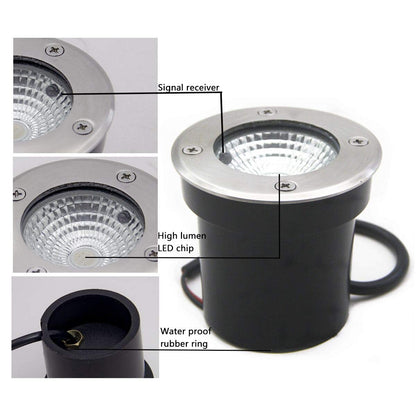 Rynx | Aledeco 4 Pack Rgb Led Recessed Landscape Lights, Waterproof Ip67 For Garden And Patio