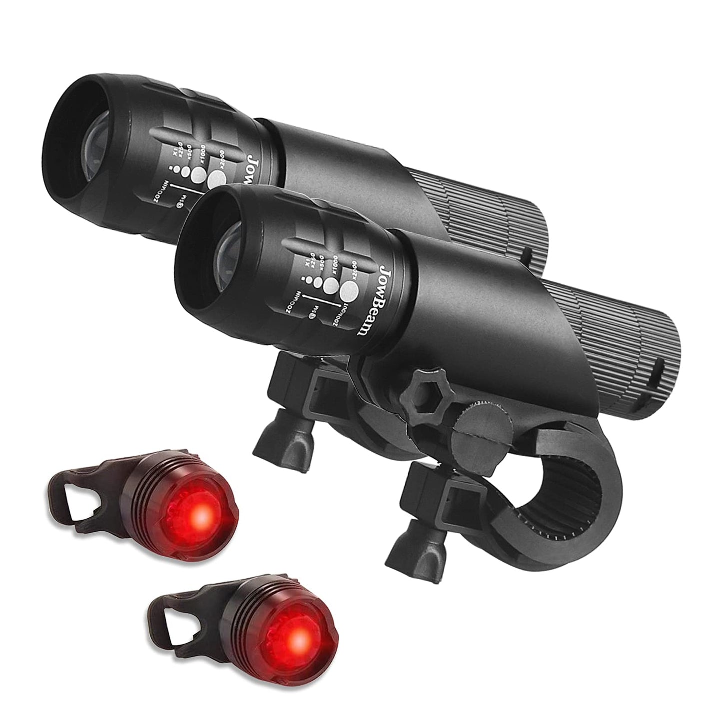 Rynx | 2 Packs Bicycle Light Set Super Bright Focusable Adjustable Front Headlight And Rear Led Mountain Bike Lights, Mount Included Jb866
