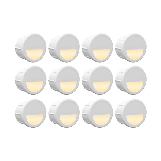 Rynx | Gkoled 12 Pack Inset Low Voltage Mini Size Led Step Lighting, F1 Half Moon Landscape Lighting For Outdoor Deck Stair Railing