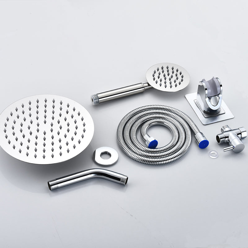 Rynx | Home Round Dual Shower Heads Modern Style Wall Mounted Metal Dual Shower