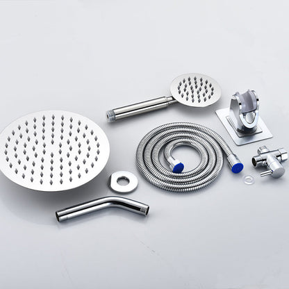 Rynx | Home Round Dual Shower Heads Modern Style Wall Mounted Metal Dual Shower
