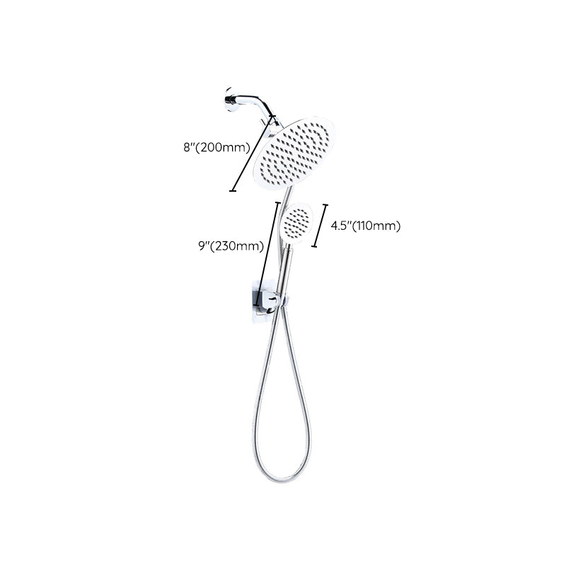 Rynx | Home Round Dual Shower Heads Modern Style Wall Mounted Metal Dual Shower