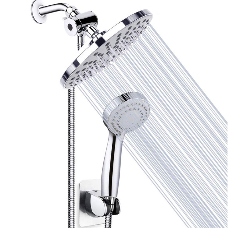 Rynx | Round Dual Shower Heads Traditional Style Wall Mounted Dual Shower Silver