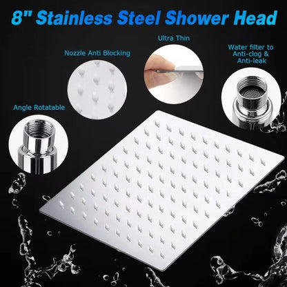 Rynx | Traditional Dual Shower Head Square Wall Mounted Dual Shower