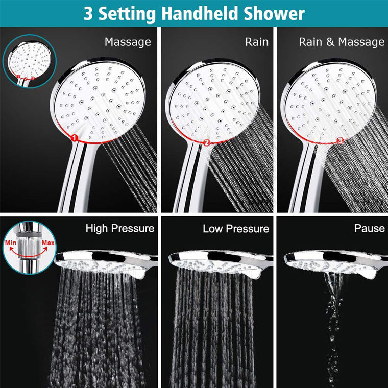 Rynx | Square Dual Shower Head Traditional Wall Mounted Metal Dual Shower Head