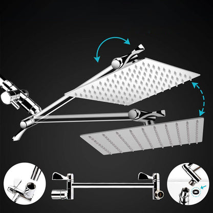 Rynx | Square Dual Shower Head Traditional Wall Mounted Metal Dual Shower Head