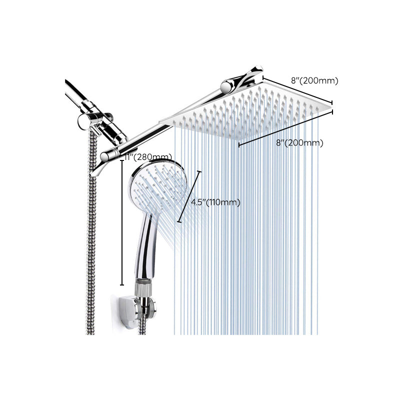 Rynx | Square Dual Shower Head Traditional Wall Mounted Metal Dual Shower Head
