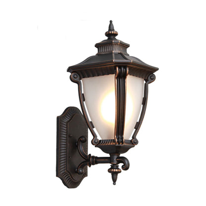 Rynx | Farmhouse urn wall lamp with 1 fixture, transparent glass wall lamp in black