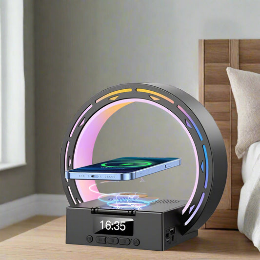 RYNX | Bluetooth Speaker Lamp 4-In-1 With Charging Station And Alarm Clock