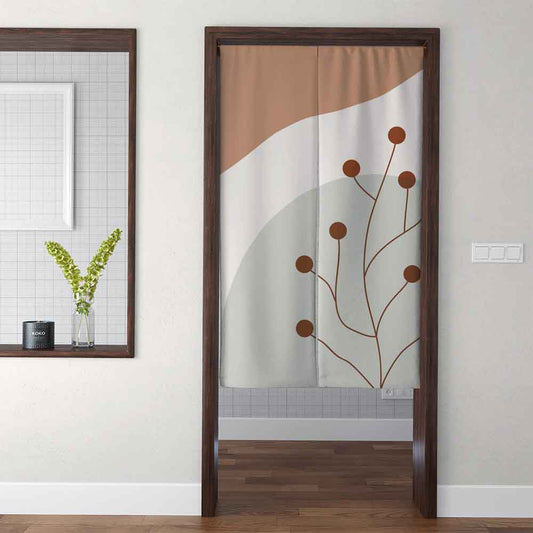 Rynx | Abstract Stones Cloud and Leaf Door Curtain, multiple sizes Flower Curtains, unique Door Decor, Boho Door Cover, custom Door Curtains