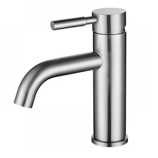 Rynx | Modern Silver Bathroom Faucet Single Handle Bathroom Tap with Lever Handle