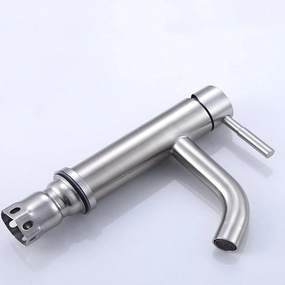 Rynx | Modern Silver Bathroom Faucet Single Handle Bathroom Tap with Lever Handle