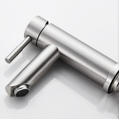 Rynx | Modern Silver Bathroom Faucet Single Handle Bathroom Tap with Lever Handle