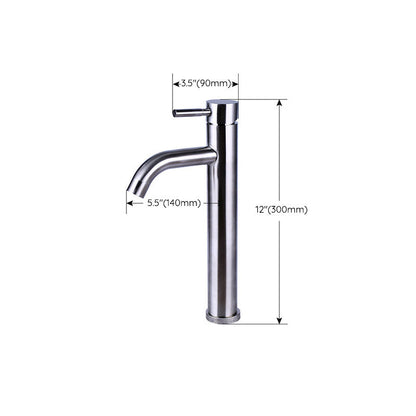 Rynx | Modern Silver Bathroom Faucet Single Handle Bathroom Tap with Lever Handle