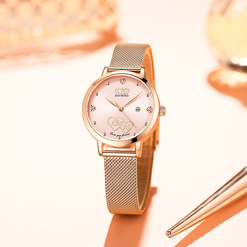 Rynx | Lifelong Valentine's Day Women's Japanese Movement Calendar Quartz Watch