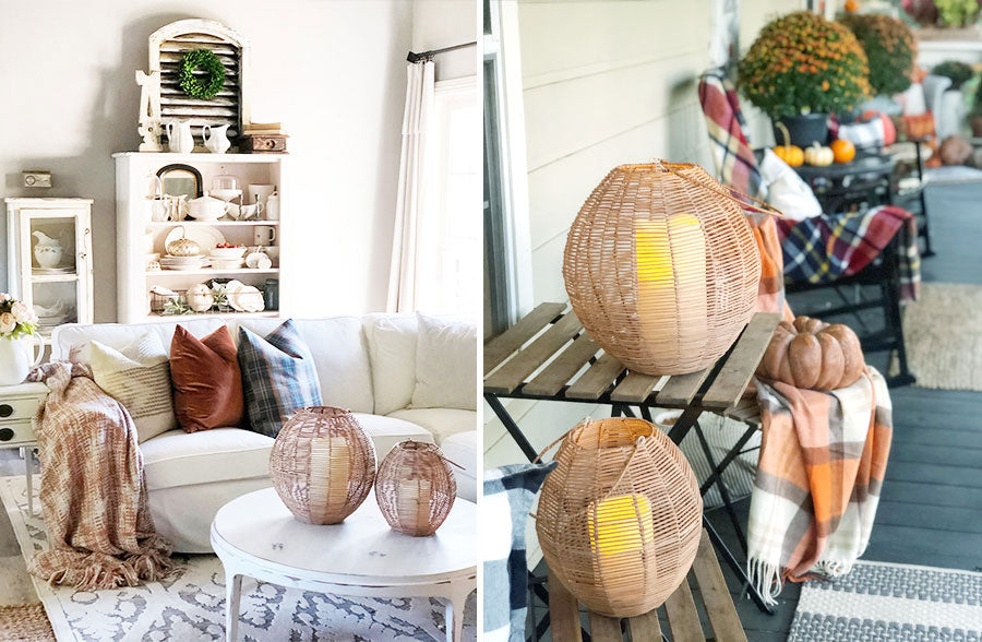 Rynx | Natural Rattan Lantern, Choose Your Size