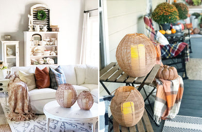 Rynx | Natural Rattan Lantern, Choose Your Size