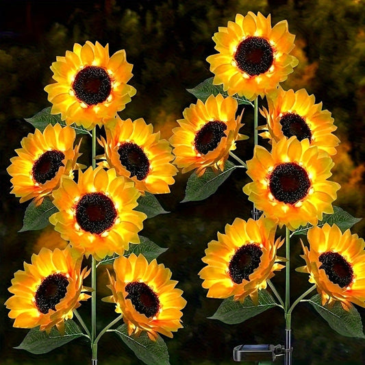 Rynx | SolarBloom - Sunflower LED Garden Lighting with 3 Heads, Waterproof