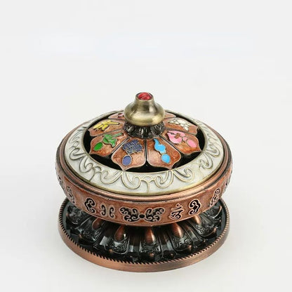 Rynx | Legin plate incense burner household Tibetan Eight Treasures Eight Luck Sandalwood incense burner Nepal tea ceremony offerings
