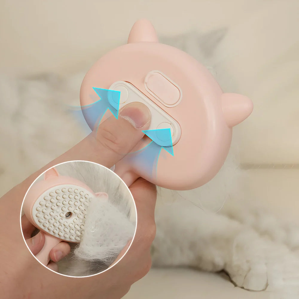 Rynx | 3-in-1 pet care electric steam brush with massage and hair removal jaws
