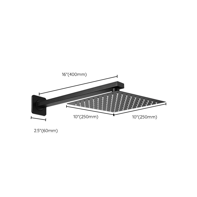 Rynx | Square and Round Shower Head made of Stainless Steel, Fixed Mounted Ceiling Shower Head in Black