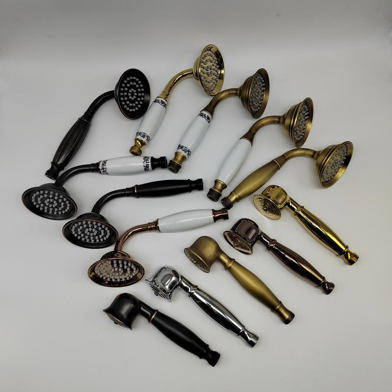 Rynx | Traditional Handheld Shower Head with Hose Polished Brass Wall Mounted Shower Head