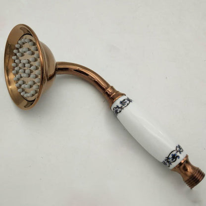Rynx | Traditional Handheld Shower Head with Hose Polished Brass Wall Mounted Shower Head