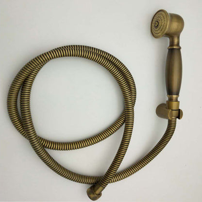 Rynx | Traditional Handheld Shower Head with Hose Polished Brass Wall Mounted Shower Head