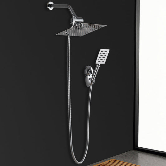 Rynx | Silver Square Double Shower Head Modern Water Filtration Wall-Mounted Shower Head