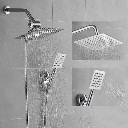Rynx | Silver Square Double Shower Head Modern Water Filtration Wall-Mounted Shower Head