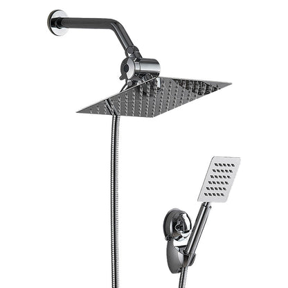 Rynx | Silver Square Double Shower Head Modern Water Filtration Wall-Mounted Shower Head