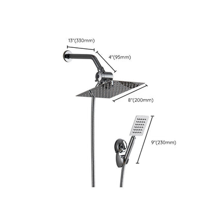 Rynx | Silver Square Double Shower Head Modern Water Filtration Wall-Mounted Shower Head