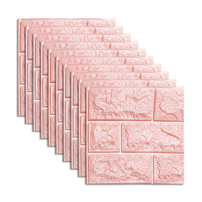 Rynx | Waterproof Wall Panel Peel and Press 3D Faux Brick Living Room PVC Wall Covering (10-Pack)