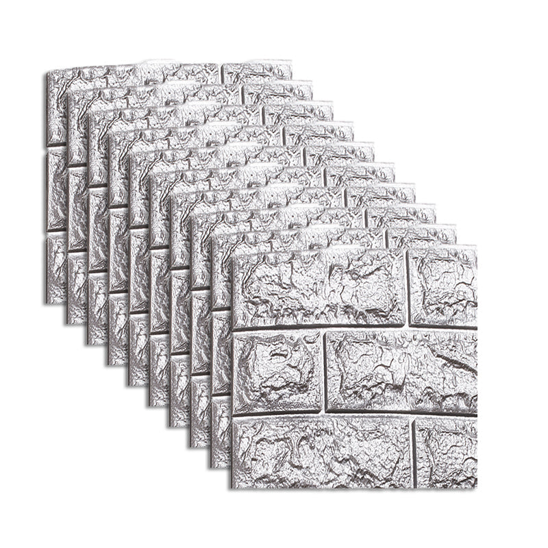 Rynx | Waterproof Wall Panel Peel and Press 3D Faux Brick Living Room PVC Wall Covering (10-Pack)