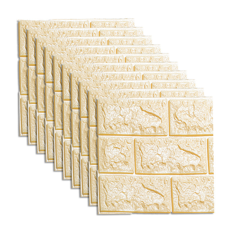 Rynx | Waterproof Wall Panel Peel and Press 3D Faux Brick Living Room PVC Wall Covering (10-Pack)