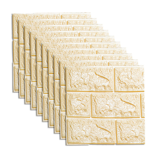 Rynx | Waterproof Wall Panel Peel and Press 3D Faux Brick Living Room PVC Wall Covering (10-Pack)
