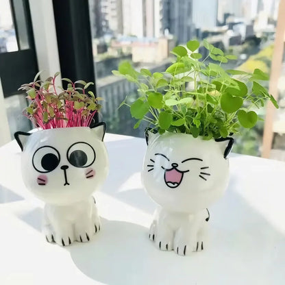 Rynx | Cute Mini Cat-Shaped Ceramic Planter Pot