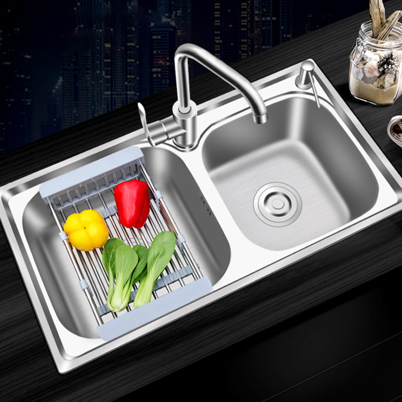 Rynx | Modern Style Kitchen Sink Stainless Steel 2 Holes Top Mount Kitchen Sink