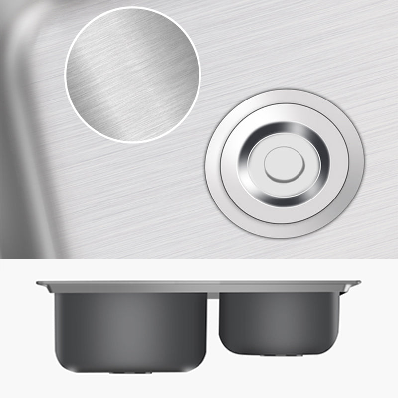 Rynx | Modern Style Kitchen Sink Stainless Steel 2 Holes Top Mount Kitchen Sink