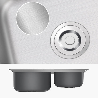 Rynx | Modern Style Kitchen Sink Stainless Steel 2 Holes Top Mount Kitchen Sink