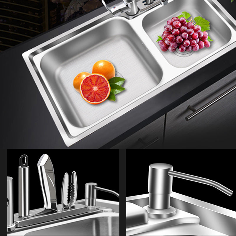 Rynx | Modern Style Kitchen Sink Stainless Steel 2 Holes Top Mount Kitchen Sink